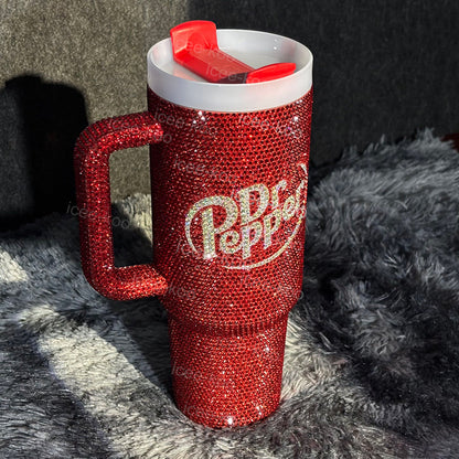 Dr Pepper Tumbler 40oz Diamond Studded