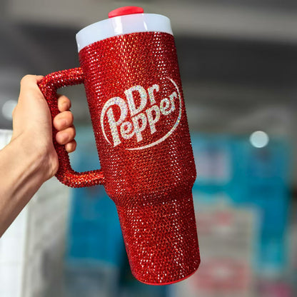Dr Pepper Tumbler 40oz Diamond Studded