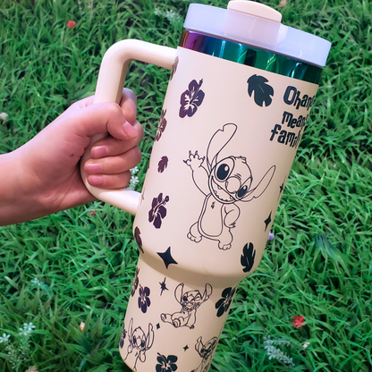 🔥40oz Stitch Insulated Tumbler 🥰 Straw Topper as Free Gift🎁