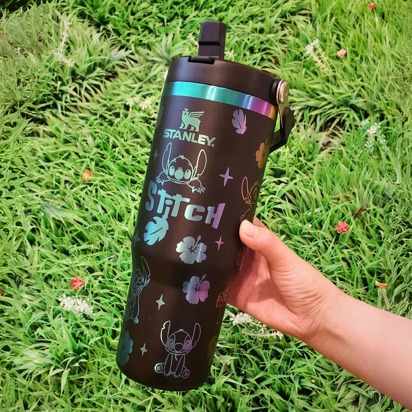 🔥40oz Stitch Insulated Tumbler 🥰 Straw Topper as Free Gift🎁