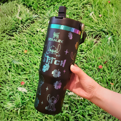 🔥40oz Stitch Insulated Tumbler 🥰 Straw Topper as Free Gift🎁