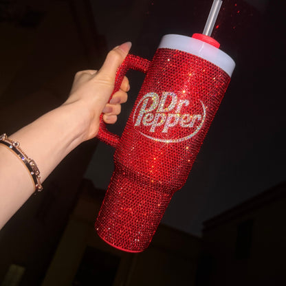 Dr Pepper Tumbler 40oz Diamond Studded