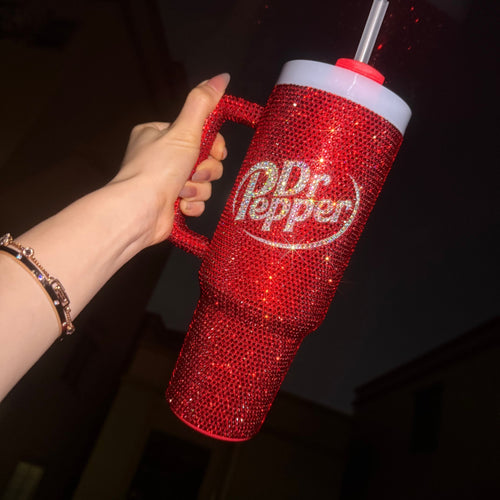 Dr Pepper Tumbler 40oz Diamond Studded