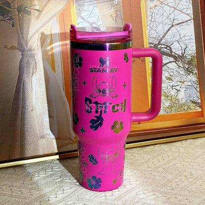 🔥40oz Stitch Insulated Tumbler 🥰 Straw Topper as Free Gift🎁